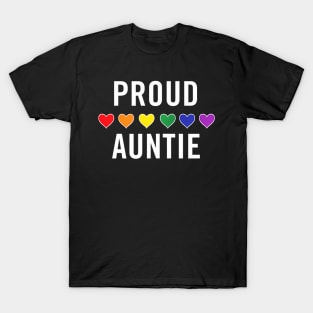 Lgbt Ally Proud Auntie Lgbtq Gay Pride Aunt Rainbow T-Shirt